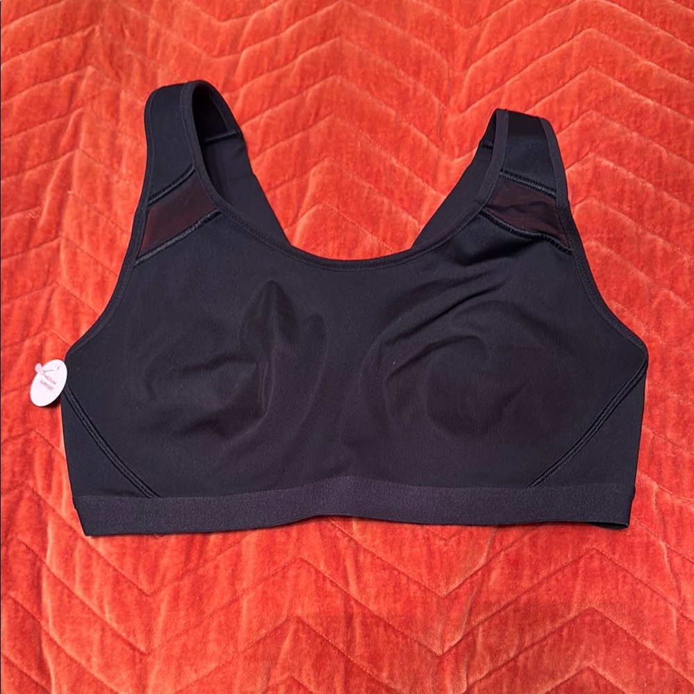 NWT Spanx Black Sports Bra medium support size large